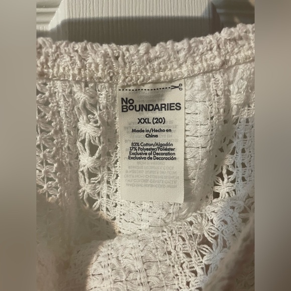 No Boundaries’ Women’s White Crochet Mini Cover Up Skirt! NWT! Size XXL (20) - Picture 8 of 9